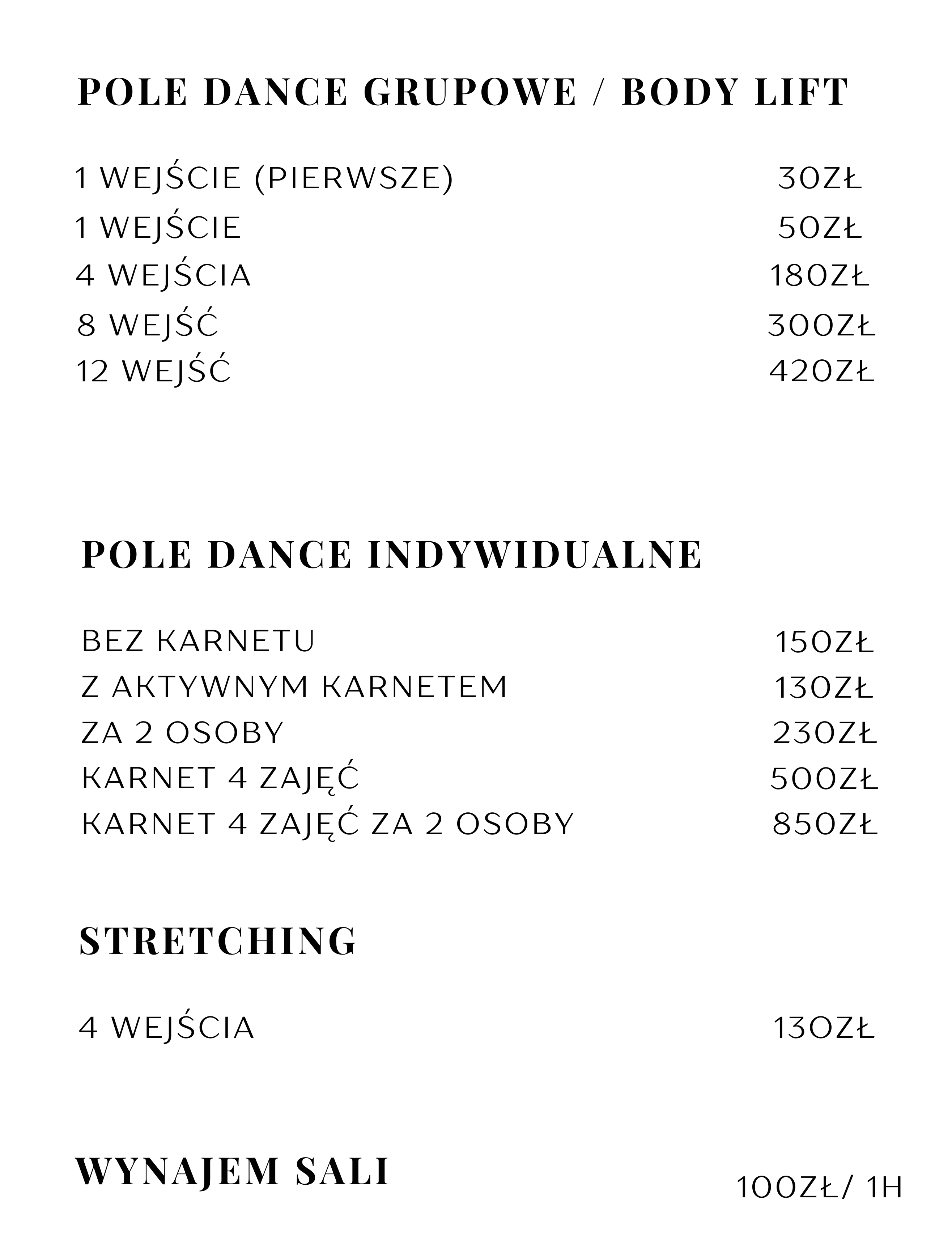 Price list part 1